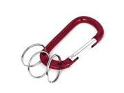 Camping Hiking 3 Split Rings Aluminum Carabiner Hook Clip Keys Bags Holder Red