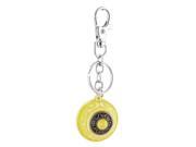 Unique Bargains Metal Hollow Out Bells Pendant Bag Decor Keychain Key Holder Keyring Yellow