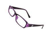Unique Bargains Woman Purple Black Full Rim MC Lens Plain Plano Eyeglasses