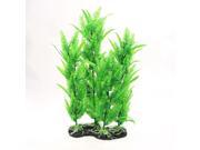 Aquarium Ceramic Base Green Artificial Plant Water Grass 15.4 Height