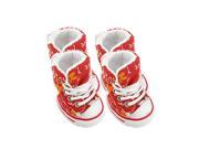 Unique Bargains Size 2 White Letter Printed Red Canvas Shoes for Puppy