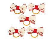 Pet Dog Boat Pattern Hair Grooming Rubber Bands Clips Hairpins 5 Pcs Red