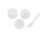 2PCS Clear White Plastic Empty Cosmetic Cream Box Makeup Storage Case w Spoon