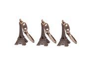 Unique Bargains 3Pcs Eiffel Tower Model Pendant Split Ring Handbag Adorn Keychain Bronze Color