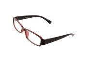 Lady Red Black Plastic Full Frame Arms Rectangle Shape Lens Plain Glasses