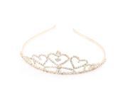Unique Bargains Sparkly Faux Rhinestone Inlaid Crown Shaped Hair Hoop Ornament for Lady