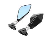 Motorcycle Sliver Tone Pentagon Shape Rotatable Side Rear View Mirror 2 Pcs