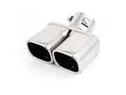 Unique Bargains Universal Car Stainless Steel Dual Outlet Exhaust Tail Muffler Tip Silver Tone