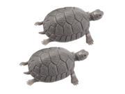 Unique Bargains Manmade Aquarium Decoration Plastic Tortoises Gray 2 Pcs