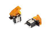 Unique Bargains Car Boat SPST Yellow LED Light 12V 20A Metal Tip Toggle ON OFF Switch 2 Pcs