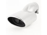 Unique Bargains 6cm Inlet Dia Silver Tone Aluminium Silencer Muffler Exhaust Tip