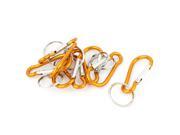 8pcs Orange Metal Carabiner Climb Hike Clip Hook Key Chain Fob Keyring Keychain