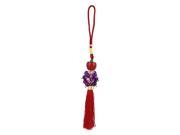 Red Plastic Apple Linked Purple Beads Tassels Pendant Auto Hanging Ornament