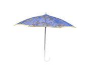 Unique Bargains Gold Tone Edge Floral Pattern Sequin Decor Blue Nylon Mini Lace Parasol Umbrella