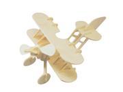 3D Wooden Bi plane Model Construction Kit DIY Puzzle Toy for Children