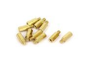 M3x10mm 4mm Male to Female Thread 0.5mm Pitch Brass Hex Standoff Spacer 10Pcs