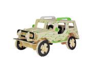 Children Intellectual Manual Educational 3D DIY Assemble Jeep Wooden Puzzle Toy