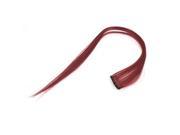 Unique Bargains Performance 20 Length Straight Clip On Manmade Hairpiece Detail Burgundy