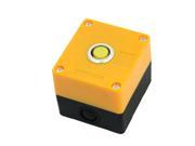 220V 15mm Dia Round Button Yellow Signal Indicator Light Protector Box