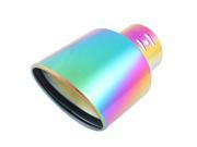Unique Bargains 62mm Inlet Oval Rolled Colorful Exhaust Muffler Tip Pipe Titanium for Car