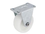 Unique Bargains White 1.6 Diameter Plastic Wheel Metallic Swivel Plate Caster Silver Tone