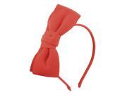 Unique Bargains Orangered Nylon Double Layer Bowknot Decor Hairhand Hair Hoop for Girl