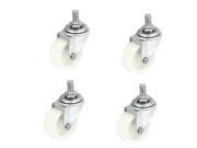 Unique Bargains Computer Chairs 8mm Thread Stem 1.5 Dia Rubber Swivel Caster Wheel White 4pcs