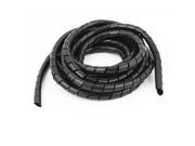12mm OD 6.9M PE Polyethylene Spiral Cable Wire Wrap Tube Black