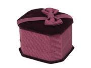 Bowknot Accent Octagon Ring Earring Box Storage Box Dark Red