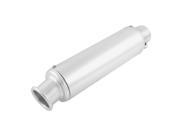 Universal Sliver Tone 2 Inlet Dia Round Tip Motorcycle Scooter Exhaust Muffler