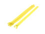 Unique Bargains 5 Pcs Yellow 12 inch Nylon Zippers Zips for Doll Clothes