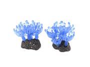 Unique Bargains 2 Pcs 2.5 High Artificial Blue Aquatic Coral Adornment for Aquarium Fish Tank