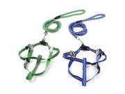 Unique Bargains 2 Pieces Colorful Textured Nylon Rope Reflective Dog Harness Leash w Metal Hook