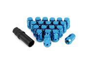 20 Pcs Security Locking Heptagon Closed Ended Lug Nuts Blue M12x1.25mm for Car