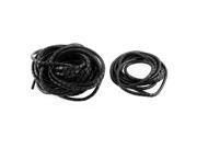 Black Polyethylene Spiral Wrapping Band Cable Wire Manager 6mm Dia 10M 2.5M 2PCS