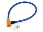 Unique Bargains Durable 25.2 Plastic Coated Steel Cable Bike Bicycle Security Safeguard Lock w 2 keys Blue