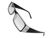 Woman Black Plastic Arms Full Frame Clear Lens Spectacles Fglnq