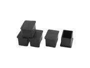 5 Pcs Rectangle Rubber Chair Table Leg End Caps Furniture Covers 25mm x 38mm