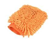 Unique Bargains Dual Side Elastic Cuff Orange Soft Microfiber Car Auto Cleaner Mitt Glove