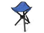 Unique Bargains Outdoor Traveling Camping Fishing Folded Tripod Stool Chair Seat Blue