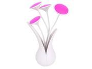 Home Bedroom USB 2.0 Charger LED Night Light Lamp Vase Shape Fuchsia