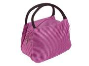 Unique Bargains Stripe Pattern Women Makeup Pouch Holder Handbag Cosmetic Bags Fuchsia