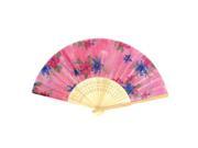 Chinese Style Bamboo Ribs Foldable Floding Floral Print Hand Fan Gift