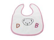 Press Stud Closure Pink Trim Letter Prints Baby Infant Bib Saliva Towel