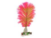 Unique Bargains 13 Height Fuchsia Green Artificial Peacock Tail Shaped Plant for Fish Tank