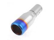 Blue Silver Tone Steel 52mm Inlet Dia Exhaust Pipe Muffler Tail Piping for Car