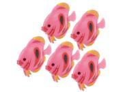 Unique Bargains 5 Pcs Plastic Fish Ornament Medium Pink for Aquarium Tank