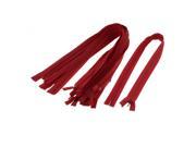 Unique Bargains Red Nylon Coil Close End Zippers Tailor Sewing Tools 24 inch 10 Pcs