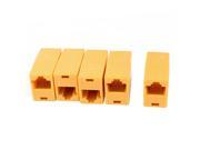 Unique Bargains 5Pcs RJ45 CAT5 Network Cable Connector Extender Plug Coupler Adapter Yellow