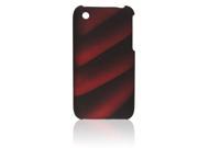 Hard Stripe Print Back Case Dark Red Blk for iPhone 3G